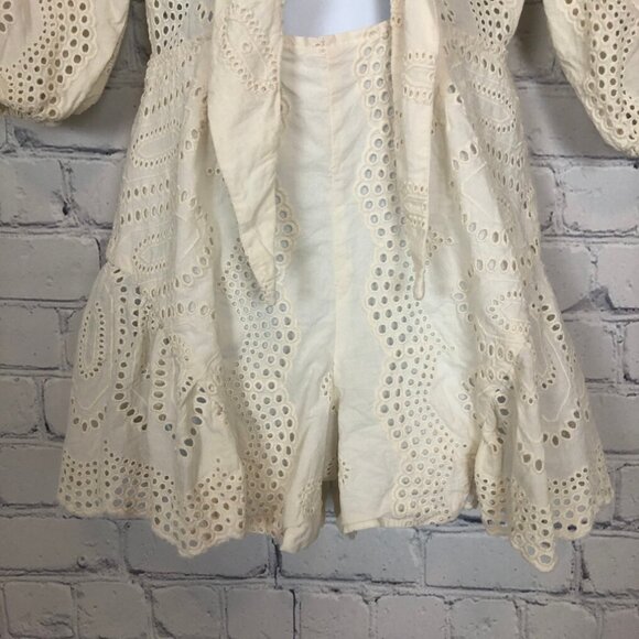 Jens Pirate Booty Ivory Eyelet Clementine Romper Size S - Picture 3 of 6